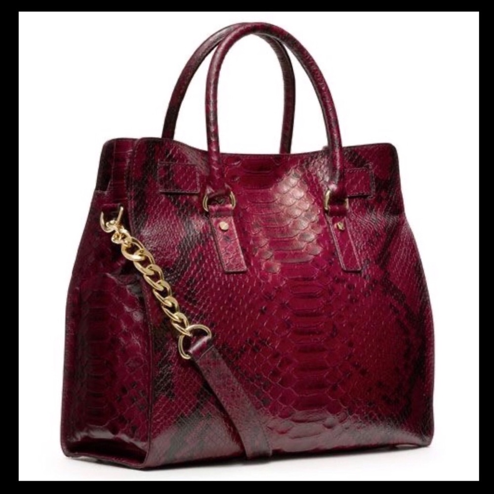 NWT Michael Kors Large Hamilton Snake Print Tote - Picture 6 of 14